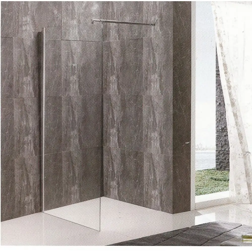 PANEL ΤΖΑΜΙ ΔΙΑ/ΝΕΣ 70*195h/8mm ME ΜΠΡΑΤΣΟ ST/ST 76-136Ccm - GLORIA