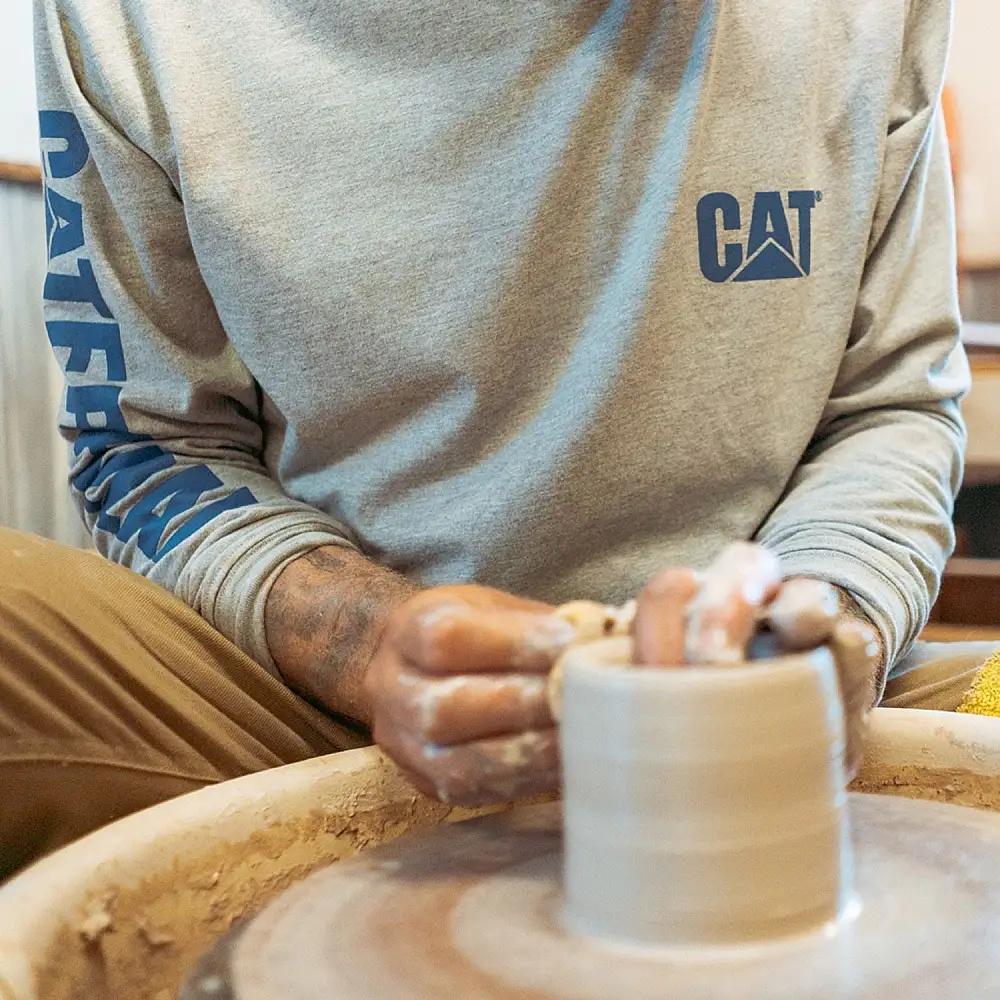 CAT Μπλουζάκι μακρυμάνικο trademark tee πράσινο S 1510034