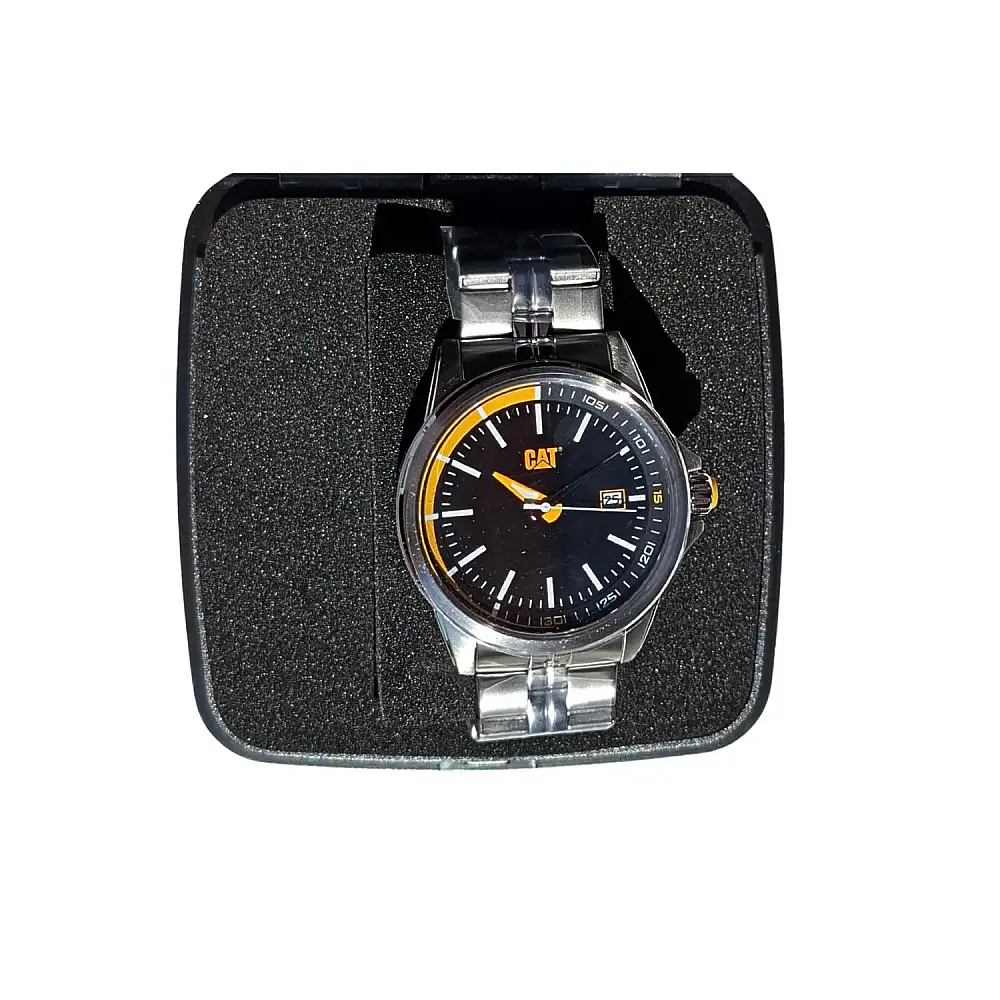 CAT Ρολόι μπαταρίας Slider με μεταλλικό μπρασελέ ασημί 43mm PY.141.11.127