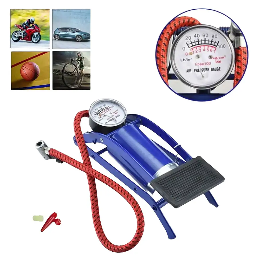 Τρόμπα ποδιού με μανόμετρο 120x53mm