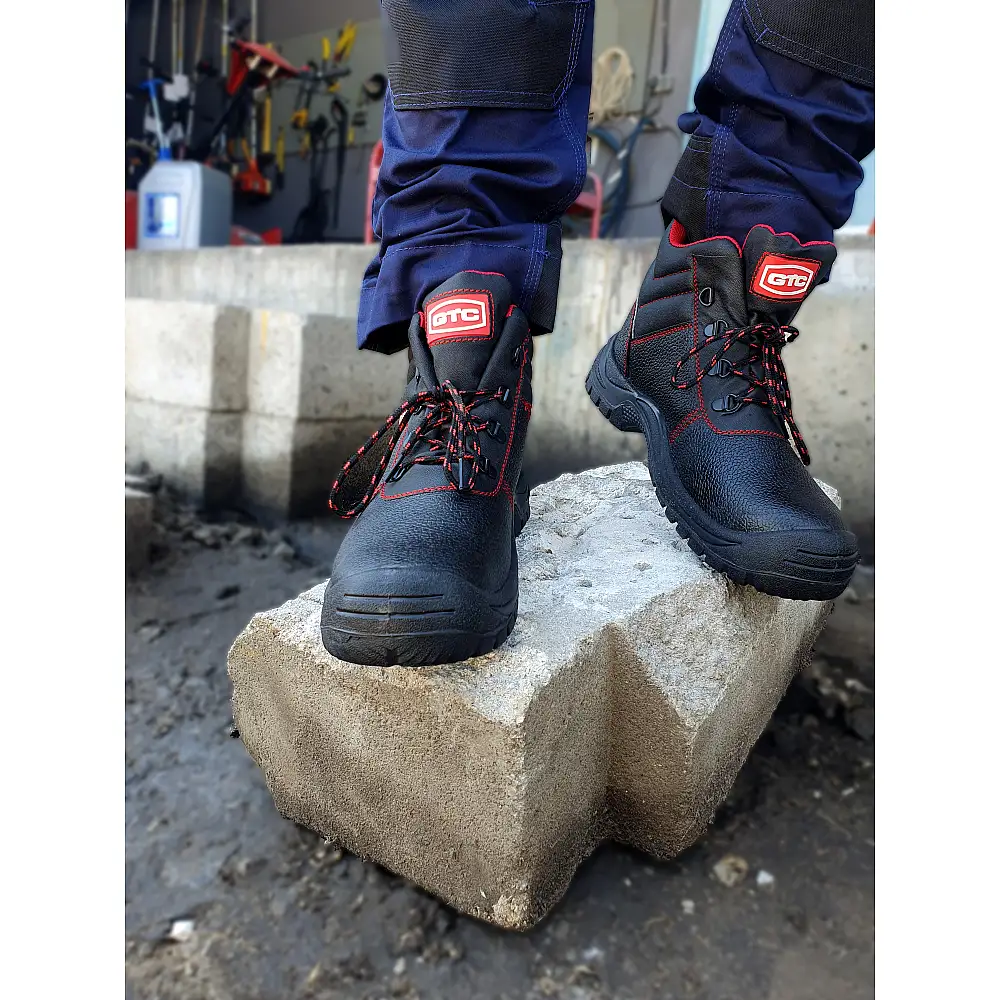 Μποτάκι δερμάτινο S3 αδιάβροχο μαύρο Νο.46 BSH102