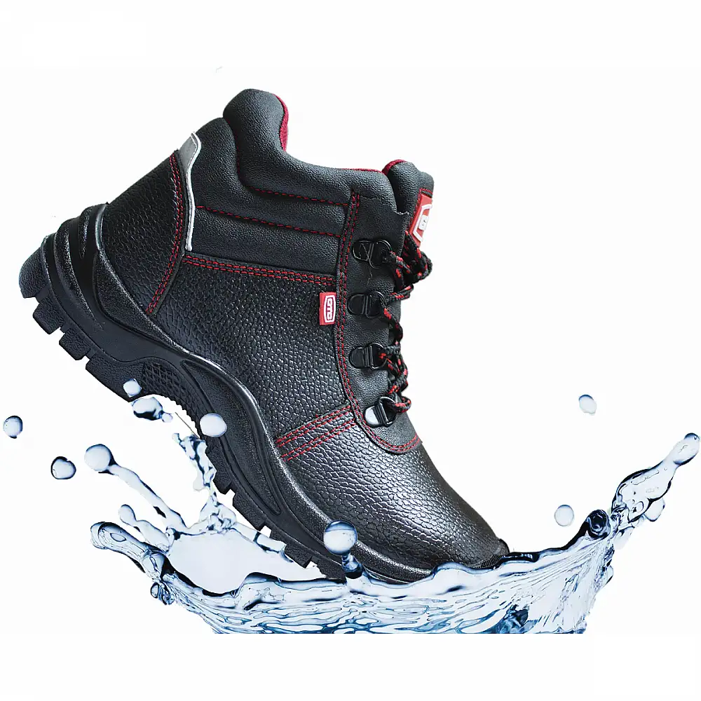 Μποτάκι δερμάτινο S3 αδιάβροχο μαύρο Νο.46 BSH102