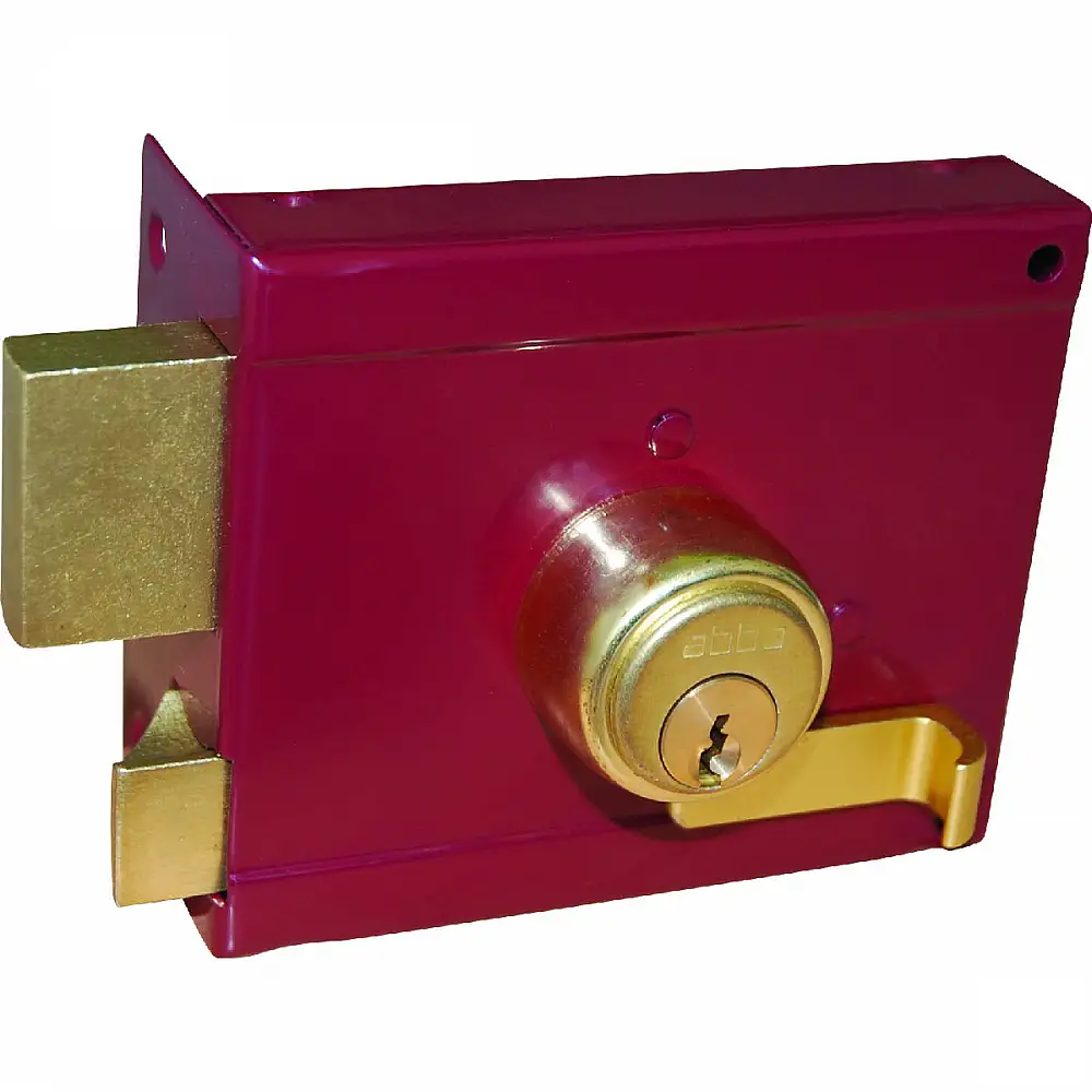 Κλειδαριά Abba κουτιαστή ασφαλείας αριστερή σε κόκκινο χρώμα 36050L
