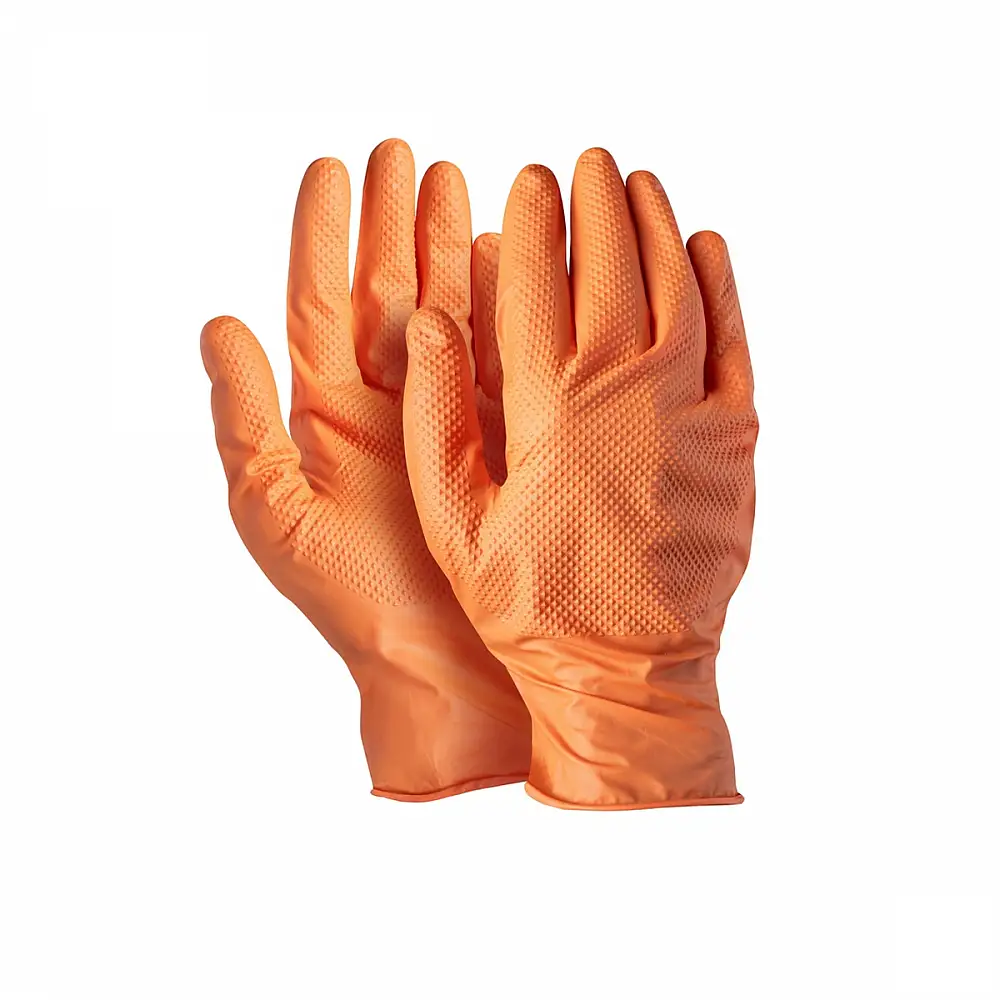 Γάντια μιας χρήσης nitrile πορτοκαλί συνεργείου πάχος 0.18mm Dext 11/XXL (κουτί των 50τεμ.) D3681