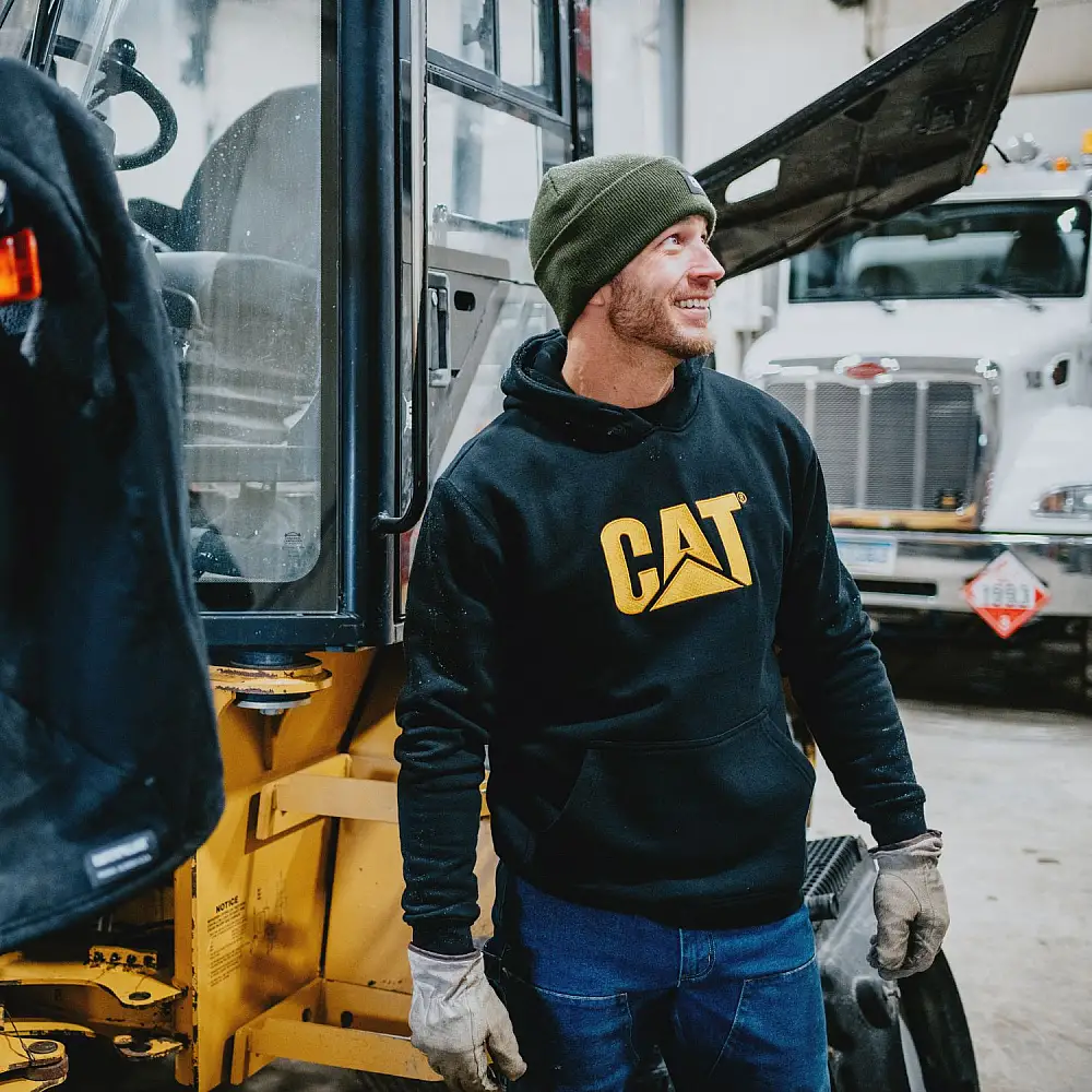 CAT Μπλούζα φούτερ με κουκούλα trademark μαύρη M W10646-016