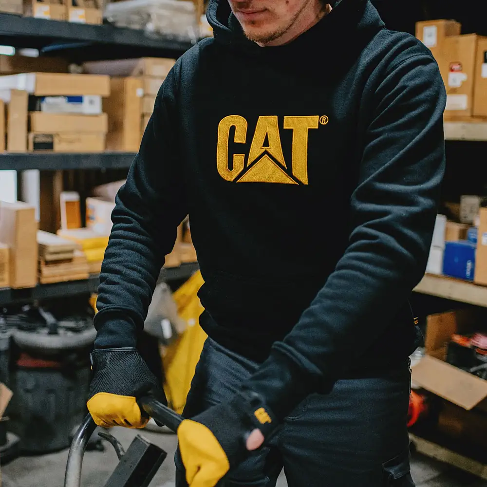 CAT Μπλούζα φούτερ με κουκούλα trademark μαύρη M W10646-016