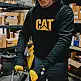 CAT Μπλούζα φούτερ με κουκούλα trademark μαύρη M W10646-016