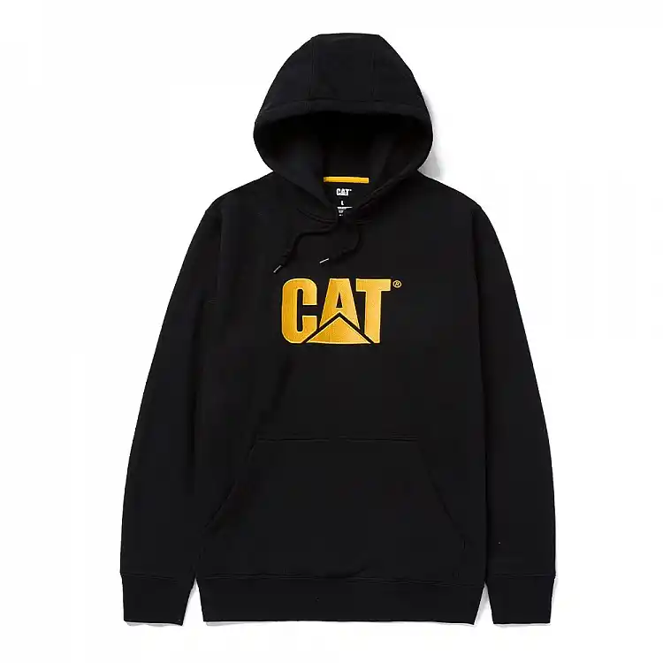 CAT Μπλούζα φούτερ με κουκούλα trademark μαύρη M W10646-016