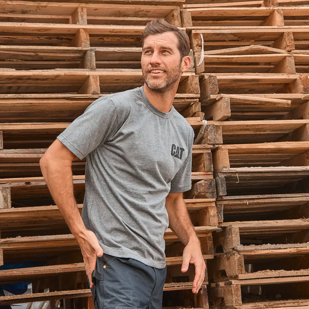 CAT Μπλουζάκι κοντομάνικο γκρι trademark tee M W05324