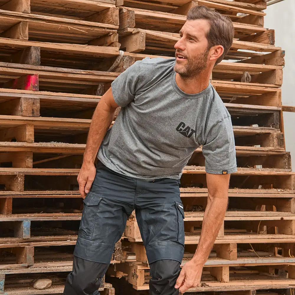 CAT Μπλουζάκι κοντομάνικο γκρι trademark tee M W05324