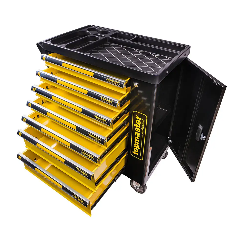 TOP MASTER Τροχήλατος μεταλλικός εργαλειοφόρος με 7 συρτάρια Π80xΒ48xΥ87εκ. 455560