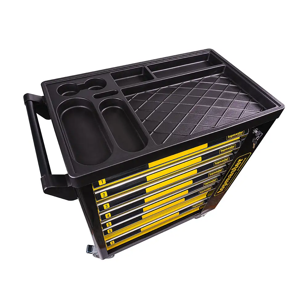 TOP MASTER Τροχήλατος μεταλλικός εργαλειοφόρος με 7 συρτάρια Π80xΒ48xΥ87εκ. 455560