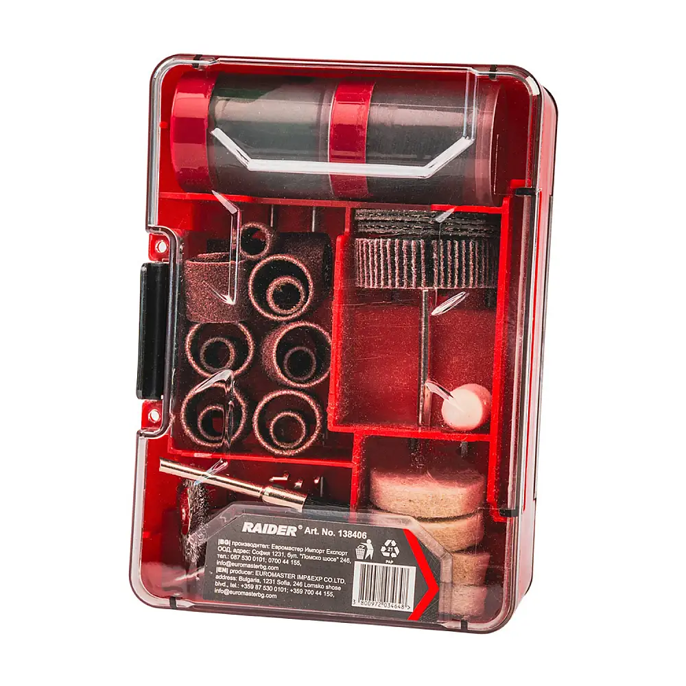 RAIDER Πολυεργαλείου εξαρτήματα σετ 96τεμ. σε κασετίνα 138406