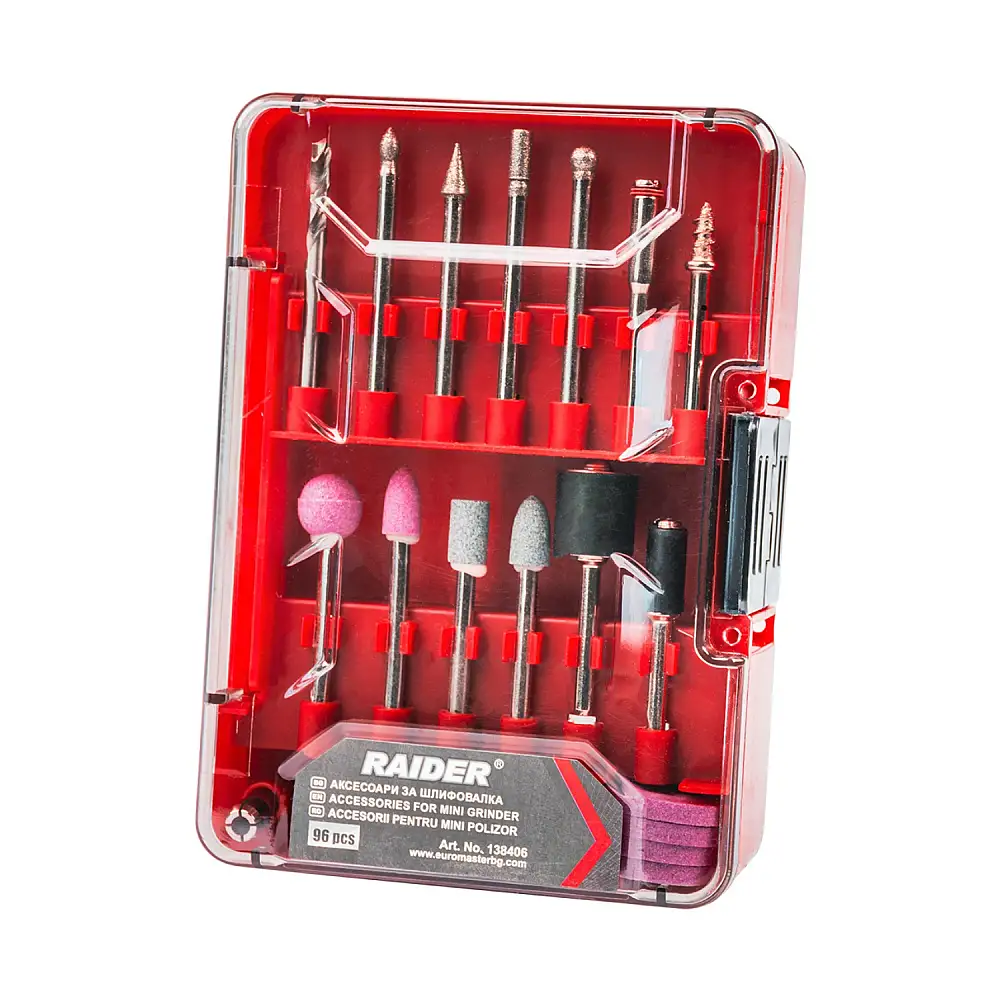 RAIDER Πολυεργαλείου εξαρτήματα σετ 96τεμ. σε κασετίνα 138406