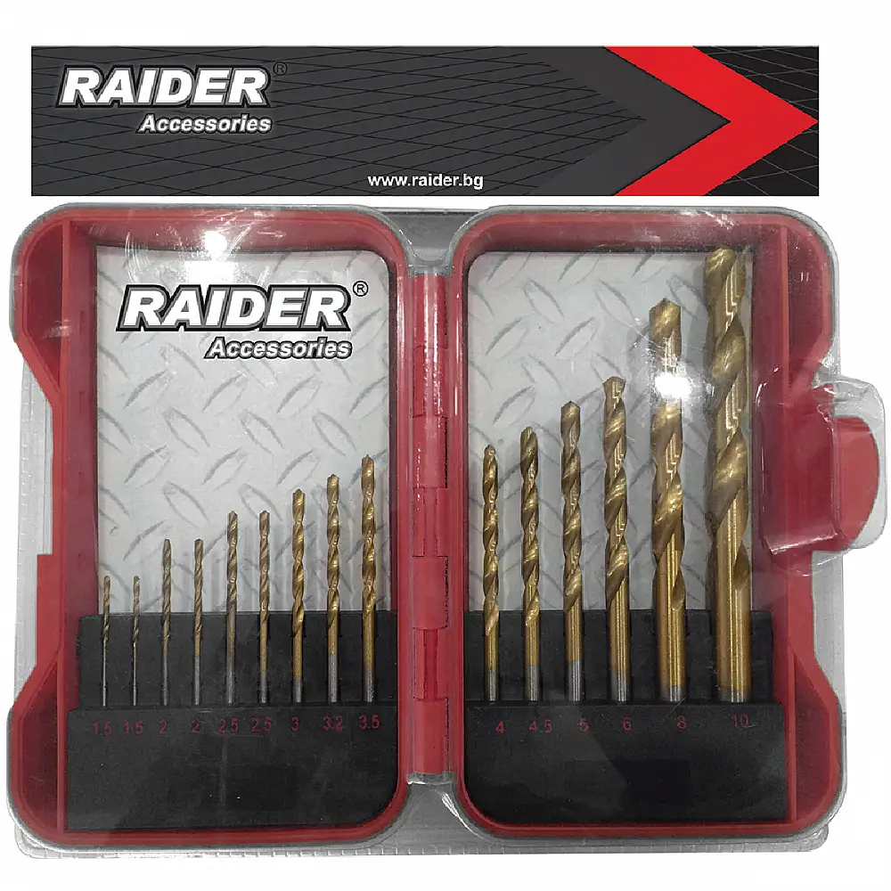 RAIDER Τρυπάνι σιδήρου τιτανίου σετ 15τεμ 1,5-10ΜΜ 157789