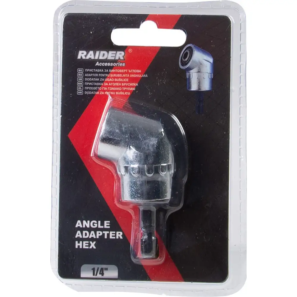 RAIDER Αντάπτορας HEX γωνιακός για μύτες 1/4" 159917
