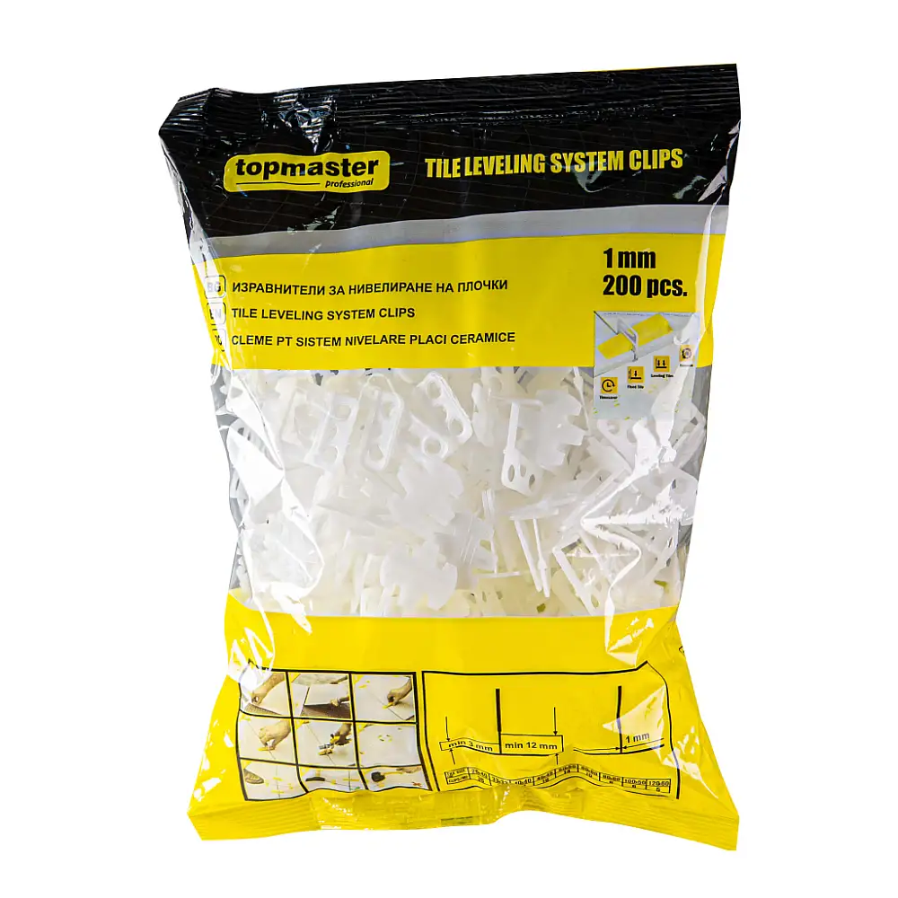 TOP MASTER Αποστάτης αλφαδοποίησης πλακιδίων 1.0mm 200τεμ. 329918C1