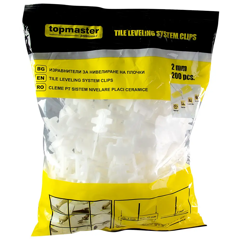 TOP MASTER Αποστάτης αλφαδοποίησης πλακιδίων 2.0mm 200τεμ. 329918C2