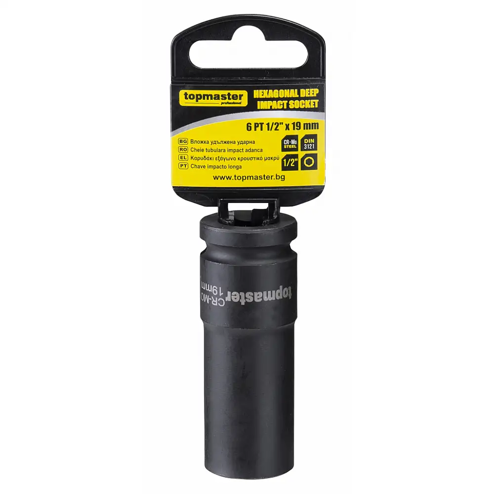 TOP MASTER Καρυδάκι αέρος εξάγωνο με καρέ υποδοχής 1/2" 11ΜΜ μήκους 78MM 330601