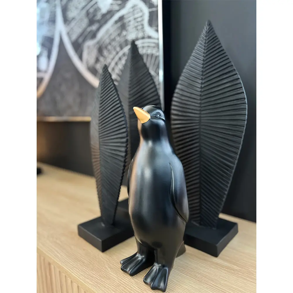 PENGUIN ΧΡΙΣΤΟΥΓΕΝΝΙΑΤΙΚΟ ΔΙΑΚΟΣΜΗΤΙΚΟ ΠΙΝΓΚΟΥΙΝΟΣ 13x13x29 POLYRESIN ΜΑΥΡΟ ΧΡΥΣΟ INTHEBOX