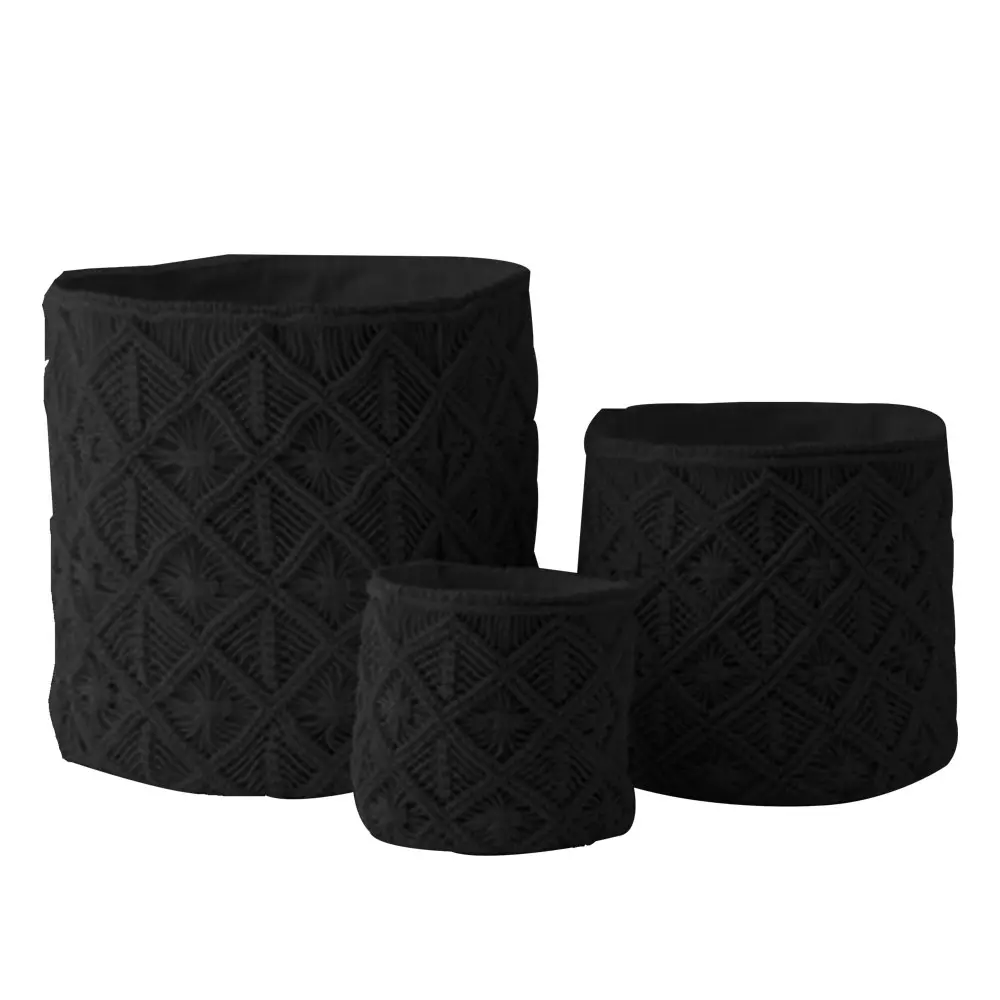 AL MANO ΚΑΛΑΘΙ SET 3ΤΜΧ 40x40x40 ΒΑΜΒΑΚΙ ΜΑΥΡΟ POLYESTERINTHEBOX AL MANO ΚΑΛΑΘΙ SET 3ΤΜΧ 40x40x40 ΒΑΜΒΑΚΙ ΜΑΥΡΟ POLYESTERINTHEBOX
