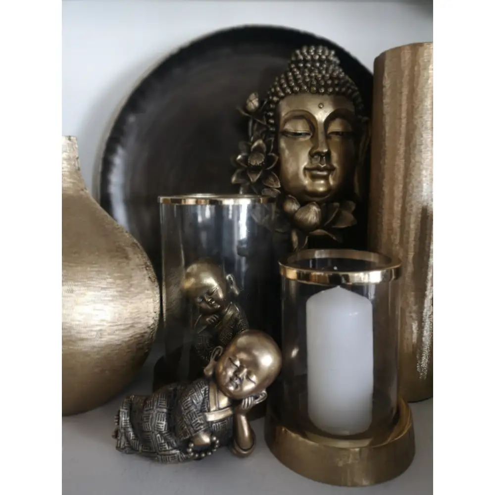 LOTUS BUDDHA ΔΙΑΚΟΣΜΗΤΙΚΟ ΒΟΥΔΑΣ 19x9x35 POLYRESIN ΧΡΥΣΟ ΜΑΥΡΟINTHEBOX