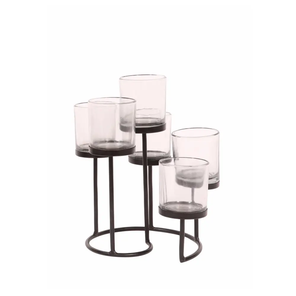 SARIO BLACK ΒΑΣΗ ΡΕΣΩ 23x23x23 ΣΙΔΕΡΟ ΜΑΥΡΟ ΔΙΑΦΑΝΟ ΓΥΑΛΙINTHEBOX