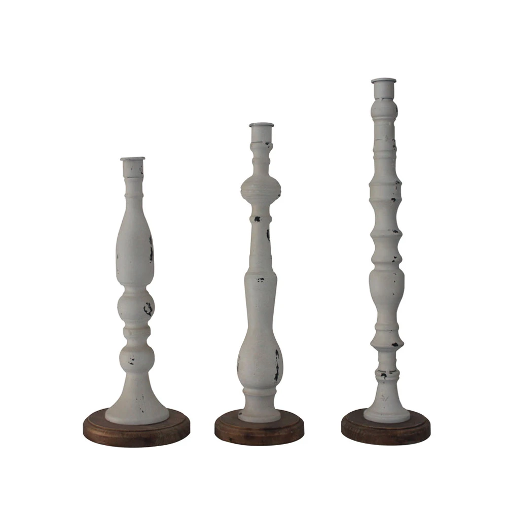 LA POUPEE ΚΗΡΟΠΗΓΙΟ SET 3ΤΜΧ 11x11x45 ΜΕΤΑΛΛΟ ΛΕΥΚΟ ΦΥΣΙΚΟ ΞΥΛΟINTHEBOX