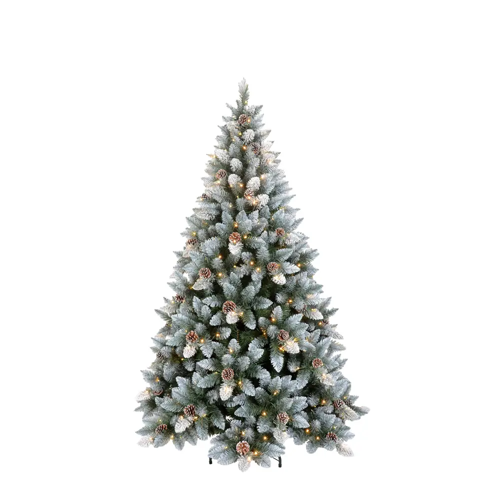PINE ΧΡΙΣΤΟΥΓΕΝΝΙΑΤΙΚΟ ΔΕΝΤΡΟ ΧΙΟΝΙΣΜΕΝΟ ΜΕ LED 117x117x180 PVC ΠΡΑΣΙΝΟ ΛΕΥΚΟ INTHEBOX