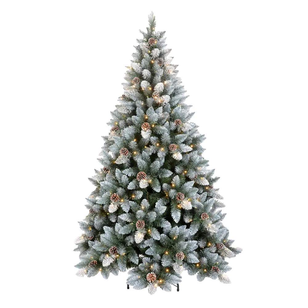 PINE ΧΡΙΣΤΟΥΓΕΝΝΙΑΤΙΚΟ ΔΕΝΤΡΟ ΧΙΟΝΙΣΜΕΝΟ ΜΕ LED 150x150x210 PVC ΠΡΑΣΙΝΟ ΛΕΥΚΟ INTHEBOX