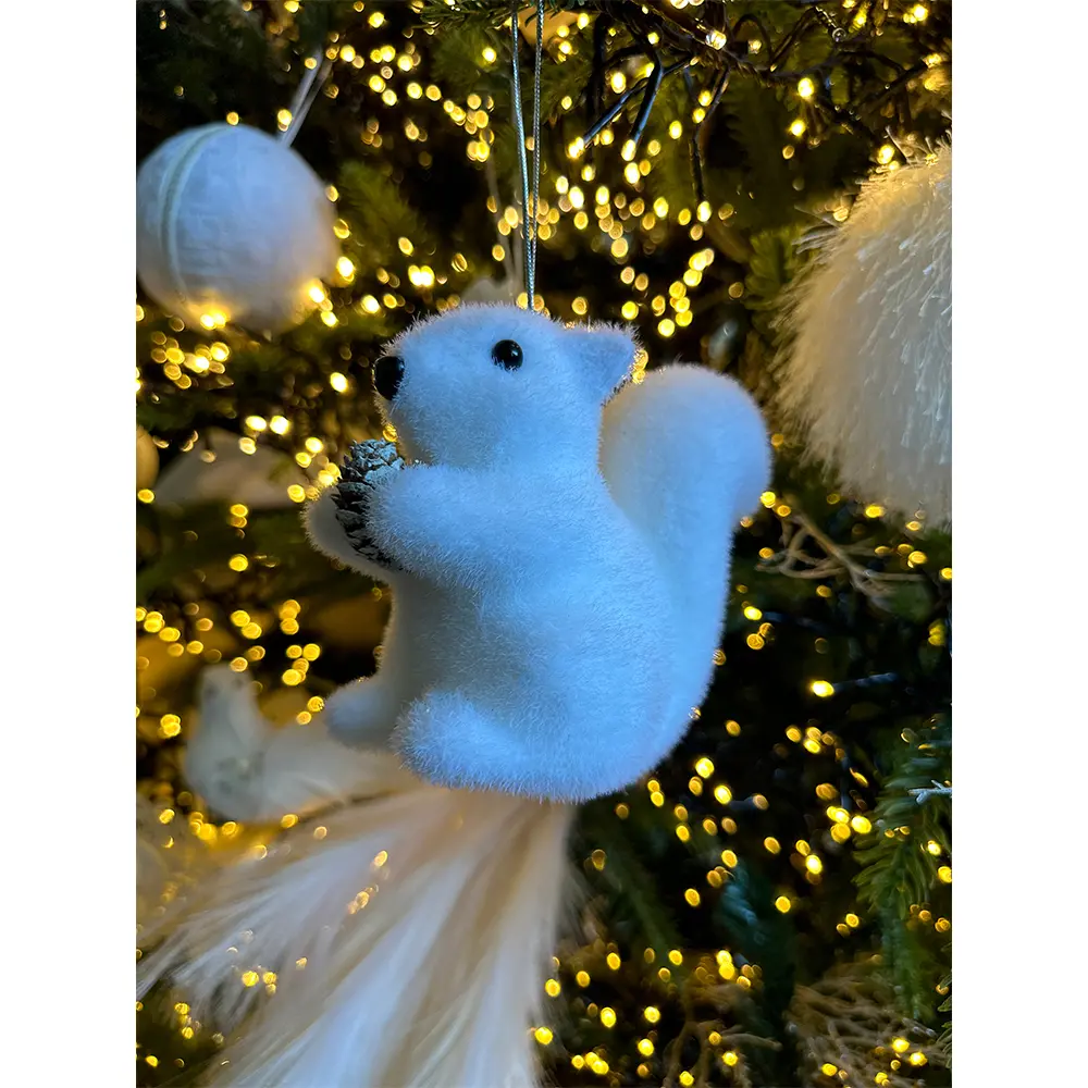 POWDER SQUIRREL ΧΡΙΣΤΟΥΓΓΕΝΙΑΤΙΚΟ ΣΤΟΛΙΔΙ ΣΚΙΟΥΡΟΣ 13x7x11 POLYFOAM ΛΕΥΚΟ ΠΛΑΣΤΙΚΟ INTHEBOX