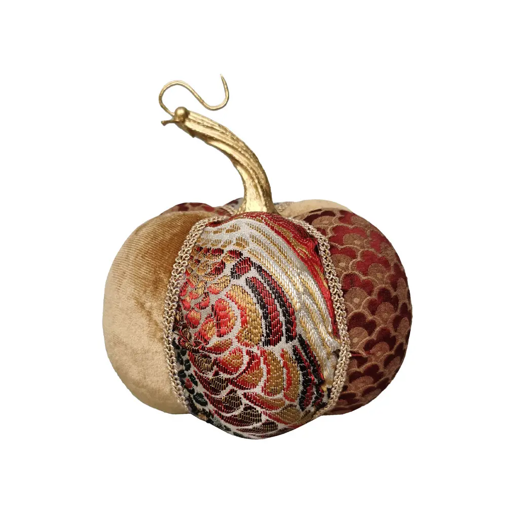 PUMPKIN BROCADE S ΧΡΙΣΤΟΥΓΕΝΝΙΑΤΙΚΟ ΔΙΑΚΟΣΜΗΤΙΚΟ ΚΟΛΟΚΥΘΑ 13x13x14 FOAM ΠΟΛΥΧΡΩΜΟ ΥΦΑΣΜΑ INTHEBOX
