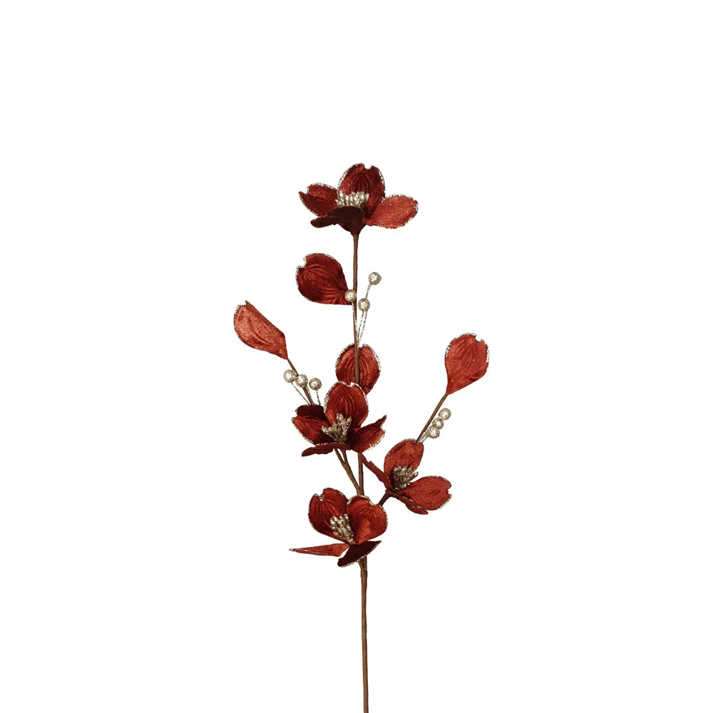 BROCADE FLOWER ΧΡΙΣΤΟΥΓΕΝΝΙΑΤΙΚΟ ΛΟΥΛΟΥΔΙ 66 ΒΕΛΟΥΔΟ TERRACOTTA INTHEBOX