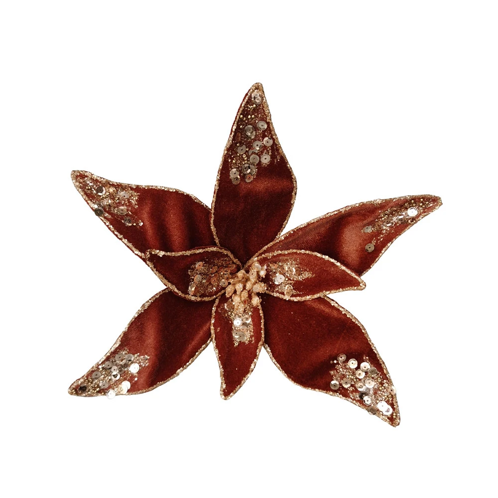 BROCADE FLOWER ΧΡΙΣΤΟΥΓΕΝΝΙΑΤΙΚΟ ΛΟΥΛΟΥΔΙ 30 ΒΕΛΟΥΔΟ TERRACOTTA INTHEBOX