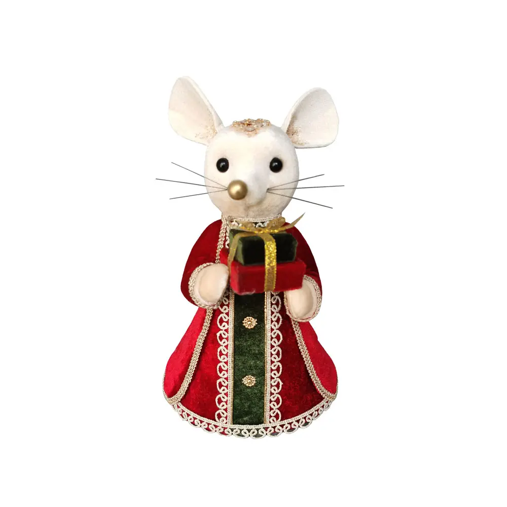 ROYAL MOUSE LADY ΧΡΙΣΤΟΥΓΓΕΝΙΑΤΙΚΟ ΣΤΟΛΙΔΙ ΠΟΝΤΙΚΙ 16x15x26 FOAM ΠΟΛΥΧΡΩΜΟ ΒΕΛΟΥΔΟ INTHEBOX