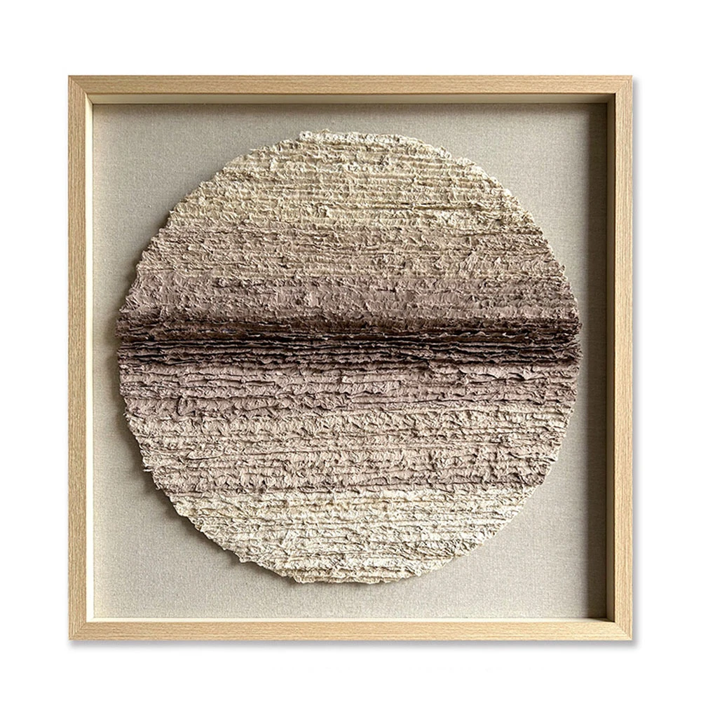 EARTHSCAPE ROUND ΠΙΝΑΚΑΣ ΔΙΑΚΟΣΜΗΣΗΣ 80x80x4 ΧΑΡΤΙ ΜΠΕΖ ΚΑΦΕ ΓΥΑΛΙ ΦΥΣΙΚΟINTHEBOX