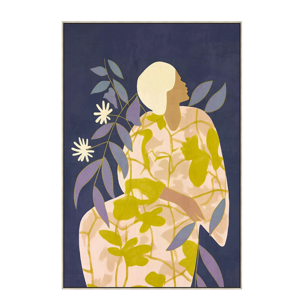 FLOWER LADY ΠΙΝΑΚΑΣ ΔΙΑΚΟΣΜΗΣΗΣ 60x90x5 ΚΑΜΒΑΣ ΠΟΛΥΧΡΩΜΟ ΞΥΛΟ ΦΥΣΙΚΟINTHEBOX