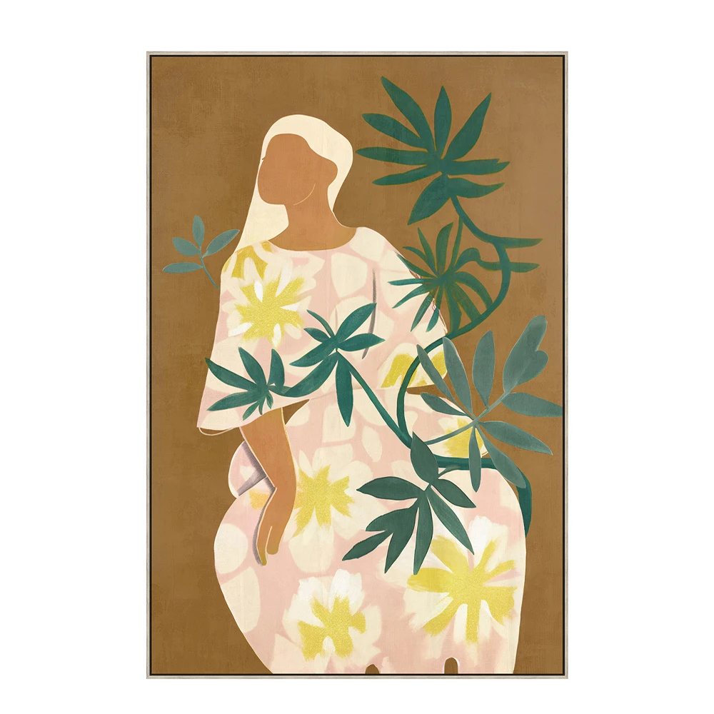 FLOWER LADY ΠΙΝΑΚΑΣ ΔΙΑΚΟΣΜΗΣΗΣ 60x90x5 ΚΑΜΒΑΣ ΠΟΛΥΧΡΩΜΟ ΞΥΛΟ ΦΥΣΙΚΟINTHEBOX