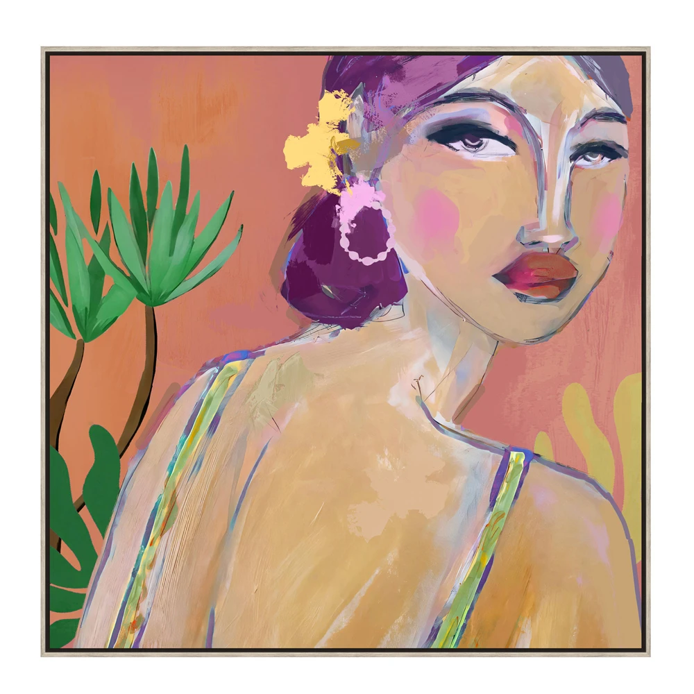 BEAUTY FACE ΠΙΝΑΚΑΣ ΔΙΑΚΟΣΜΗΣΗΣ 80x80x5 ΚΑΜΒΑΣ ΠΟΛΥΧΡΩΜΟ ΞΥΛΟ ΦΥΣΙΚΟINTHEBOX