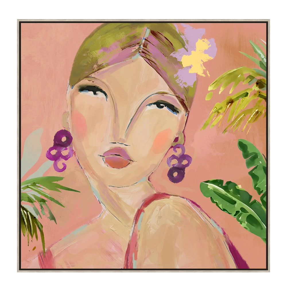BEAUTY FACE ΠΙΝΑΚΑΣ ΔΙΑΚΟΣΜΗΣΗΣ 80x80x5 ΚΑΜΒΑΣ ΠΟΛΥΧΡΩΜΟ ΞΥΛΟ ΦΥΣΙΚΟINTHEBOX