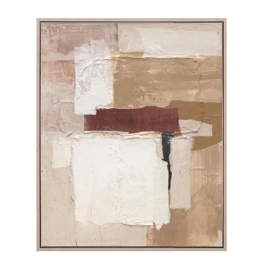 EMBRACE THE HAPPINESS ΠΙΝΑΚΑΣ ΔΙΑΚΟΣΜΗΣΗΣ 80x100x5 ΚΑΜΒΑΣ ΜΠΕΖ TERRACOTTA ΞΥΛΟ ΦΥΣΙΚΟINTHEBOX