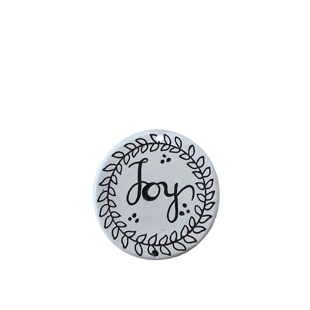 LUCKY CHARM 2025 CHRISTMASH JOY 9x1x9 POLYRESIN ΜΑΥΡΟ ΛΕΥΚΟ INTHEBOX