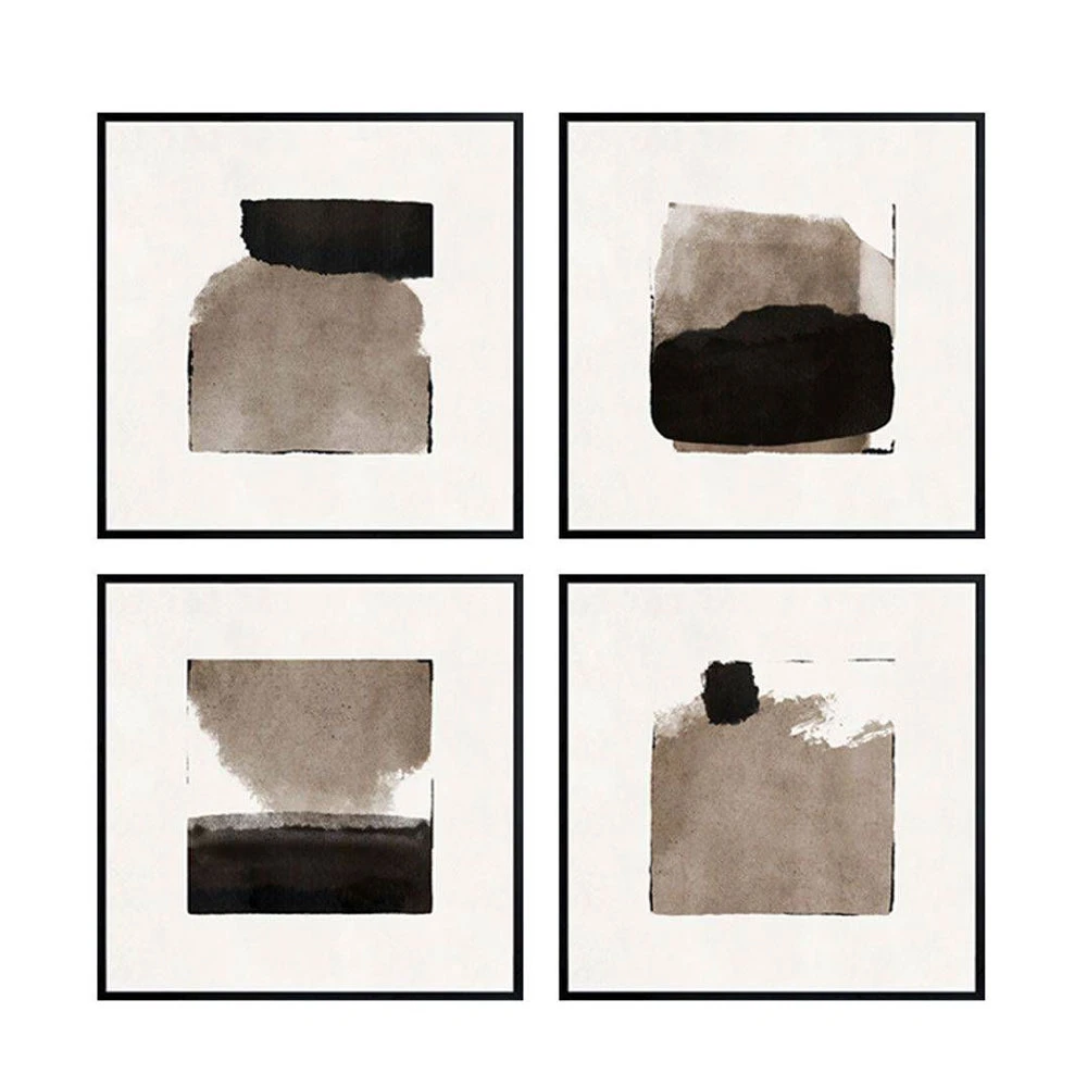 BE BOLD ΠΙΝΑΚΑΣ SET 4ΤΜΧ 120x120x4 ΚΑΜΒΑΣ ΛΕΥΚΟ ΜΠΕΖ ΜΑΥΡΟ MDF ΜΑΥΡΟINTHEBOX