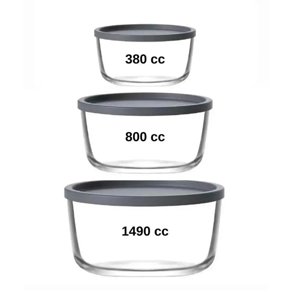 ΣΕΤ 3 τεμ. ΦΑΓΗΤΟΔΟΧΕΙΑ ROUND Φ110/ 144/ 173mm - 380/800/1490ml - LAV