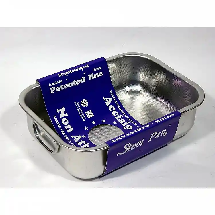 ΤΑΨΙ ΟΡΘΟΓΩΝΙΟ 35x26cm 11162 18/10 PATENTED - STEEL PAN