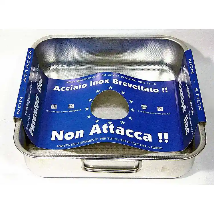 ΤΑΨΙ ΤΕΤΡΑΓΩΝΟ 36x36 11165 18/10 PATENTED - STEEL PAN