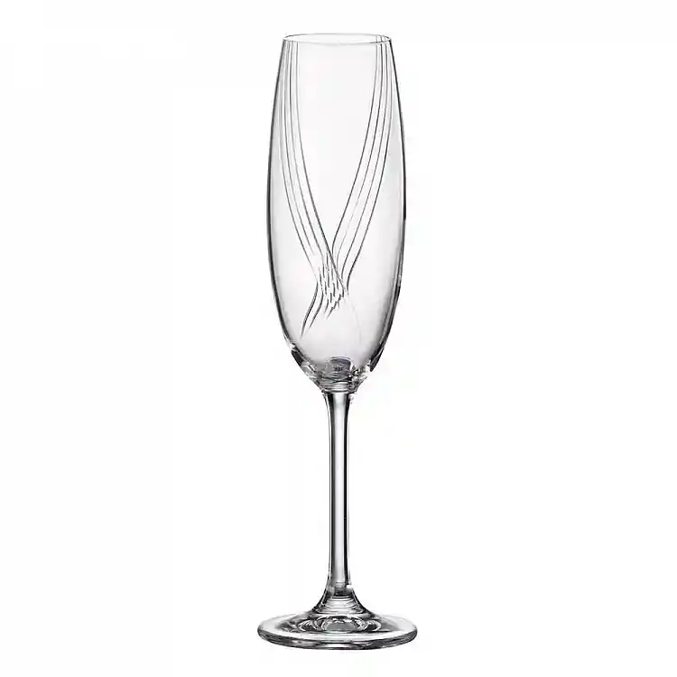 ΣΕΤ 6τεμ ΠΟΤΗΡΙΑ ΚΟΛ. FLUTE COLIBRI OPTIC 220ml  - CRYSTAL BOHEMIA