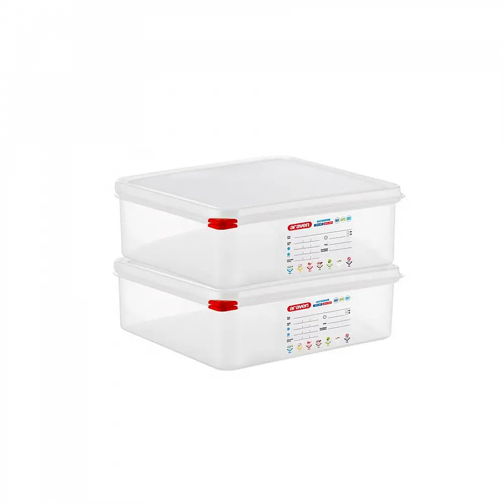 ΑΕΡΟΣΤΕΓΕΣ ΔΟΧΕΙΟ ΤΡΟΦΙΜΩΝ GN 2/3 9lt 354x325x100mm HERMETICOS 03469 - ARAVEN