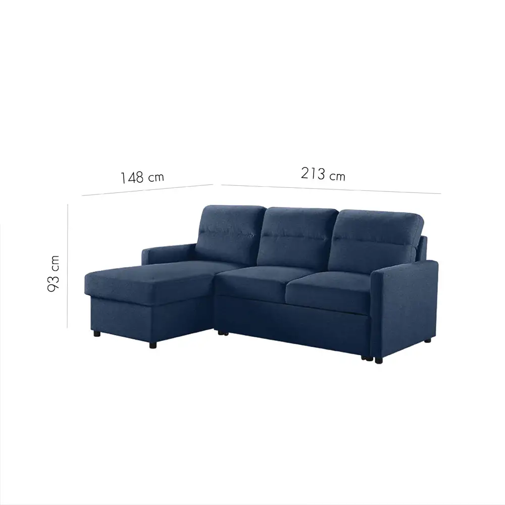 LIBERTA TUCAN ΚΑΝΑΠΕΣ ΚΡΕΒΑΤΙ ΓΩΝΙΑ ΑΝΑΣΤΡΕΨΙΜΗ ΜΠΛΕ 213x148x93cm