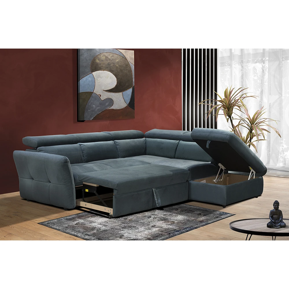 LIBERTA MONSERAT ΚΑΝΑΠΕΣ ΚΡΕΒΑΤΙ ΓΩΝΙΑ ΔΕΞΙΑ PETROL 254x224x90